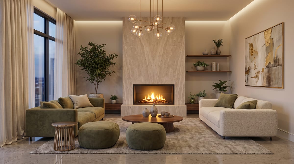 Photorealistic living room render