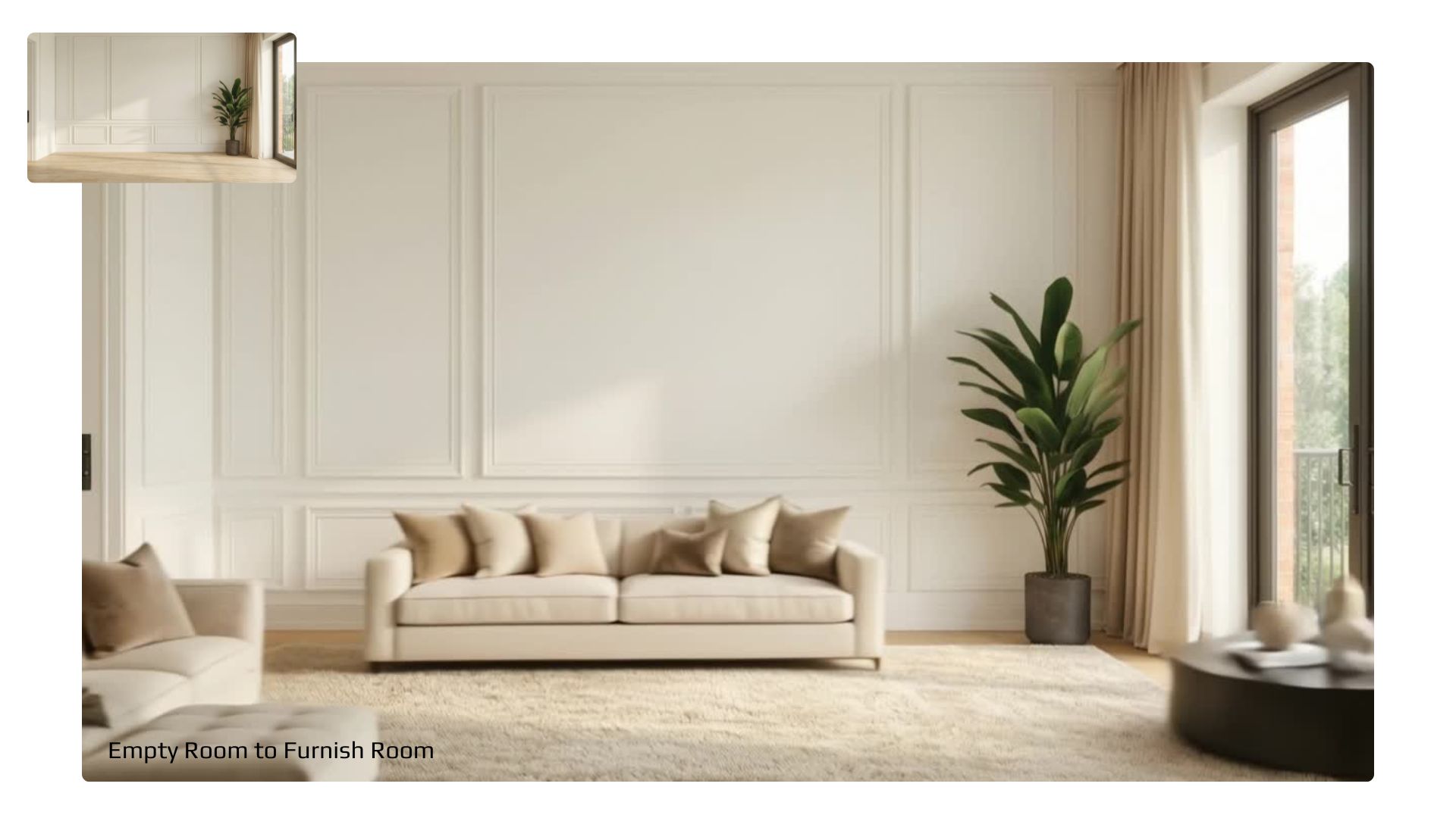 Furnished room staging