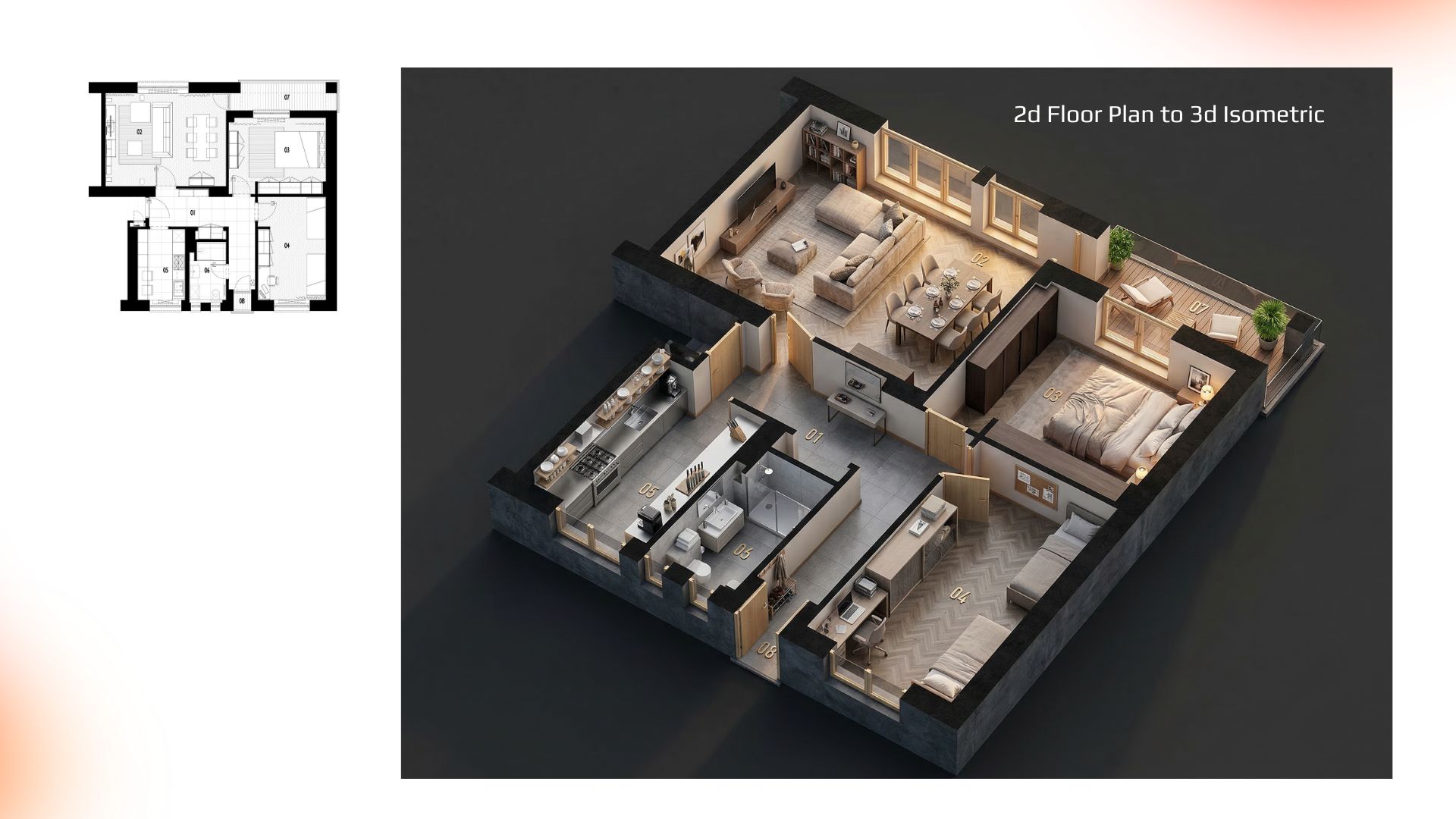 Sohum AI 2D to 3D floor plan conversion