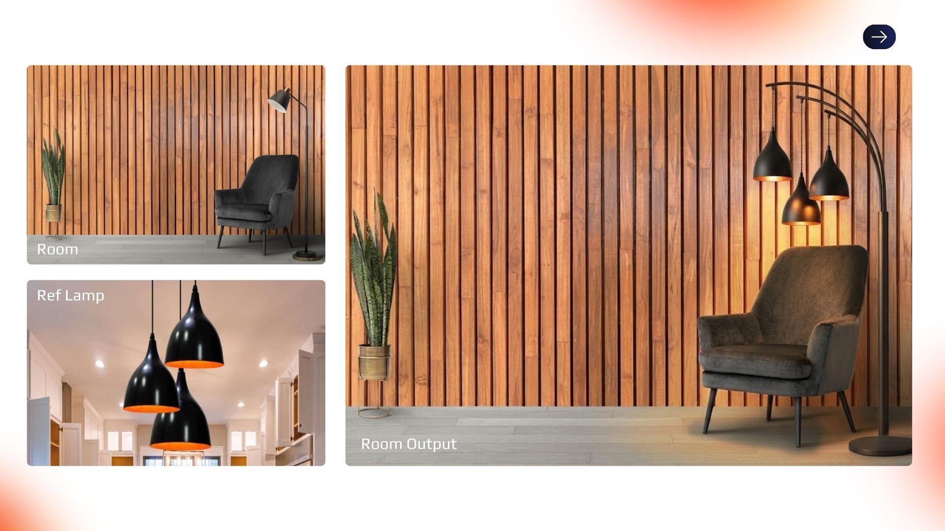 Interior redesign room output