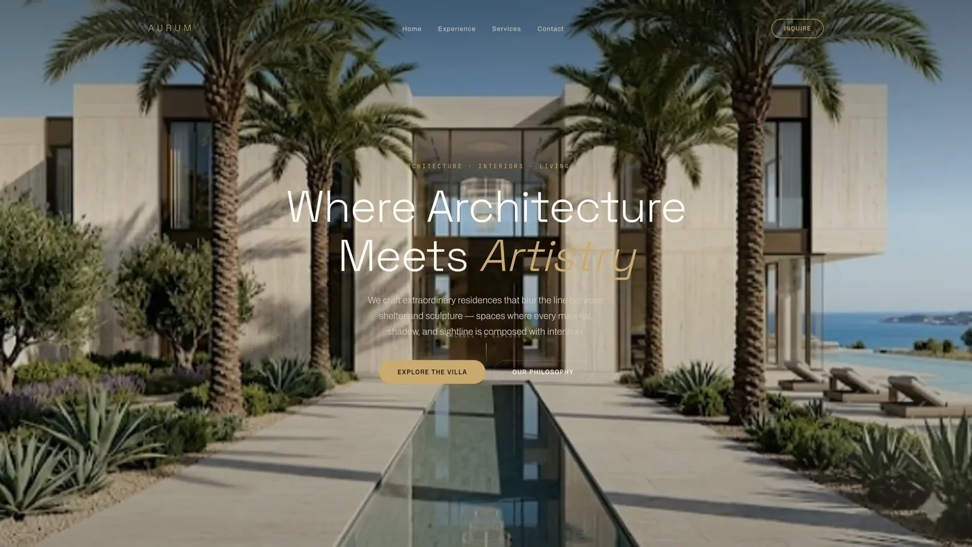Aurum villa website